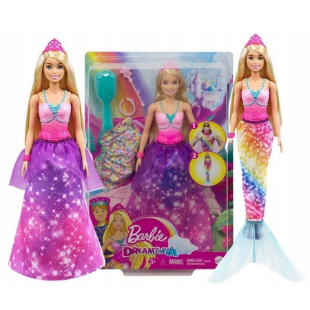 Lalka BARBIE Dreamtopia Syrenia Przemiana GTF9